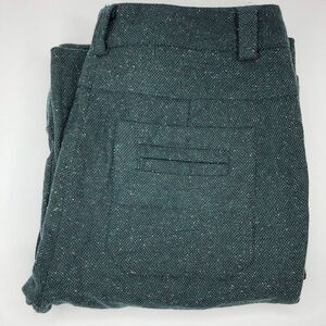 Diane Von Furstenberg Women's 4 Green Wool Silk Blend Flare Bottom Dress Pants‎